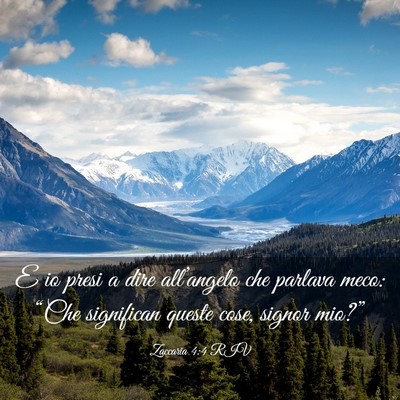 Picture 03 - Zaccaria 4:4 RIV - E io presi a dire all’angelo che parlava meco: - Bible Verse Picture