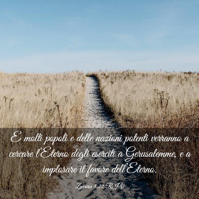 Picture 03 - Zaccaria 8:22 RIV - E molti popoli e delle nazioni potenti verranno a - Bible Verse Picture