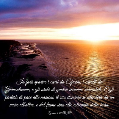 Picture 03 - Zaccaria 9:10 RIV - Io farò sparire i carri da Efraim, i cavalli da - Bible Verse Picture