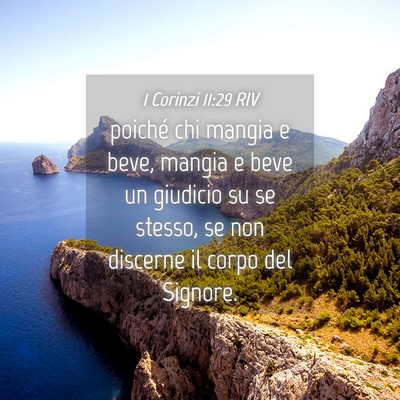 Picture 04 - 1 Corinzi 11:29 RIV - poiché chi mangia e beve, mangia e beve un - Bible Verse Picture
