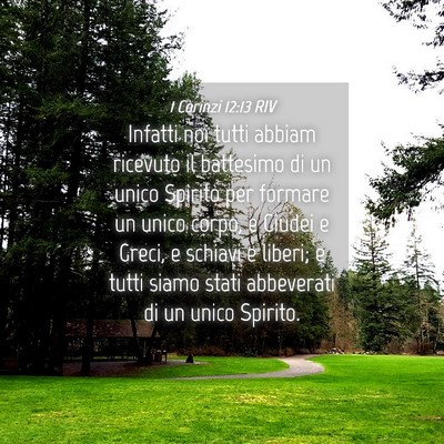 Picture 04 - 1 Corinzi 12:13 RIV - Infatti noi tutti abbiam ricevuto il battesimo di - Bible Verse Picture