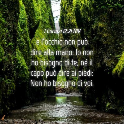Picture 04 - 1 Corinzi 12:21 RIV - e l’occhio non può dire alla mano: Io non ho - Bible Verse Picture