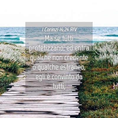 Picture 04 - 1 Corinzi 14:24 RIV - Ma se tutti profetizzano, ed entra qualche non - Bible Verse Picture