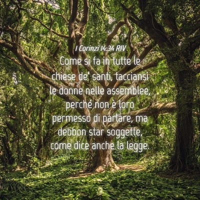 Picture 04 - 1 Corinzi 14:34 RIV - Come si fa in tutte le chiese de’ santi, - Bible Verse Picture