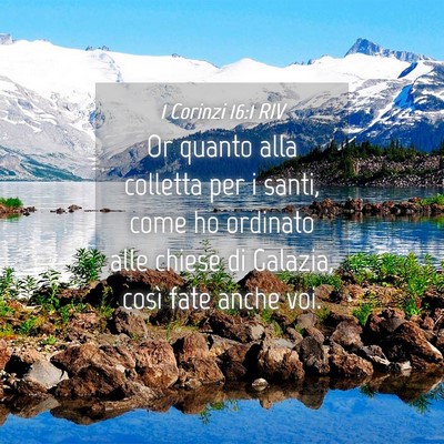 Picture 04 - 1 Corinzi 16:1 RIV - Or quanto alla colletta per i santi, come ho - Bible Verse Picture