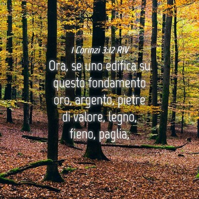 Picture 04 - 1 Corinzi 3:12 RIV - Ora, se uno edifica su questo fondamento oro, - Bible Verse Picture
