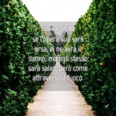 Picture 04 - 1 Corinzi 3:15 RIV - se l’opera sua sarà arsa, ei ne avrà il - Bible Verse Picture