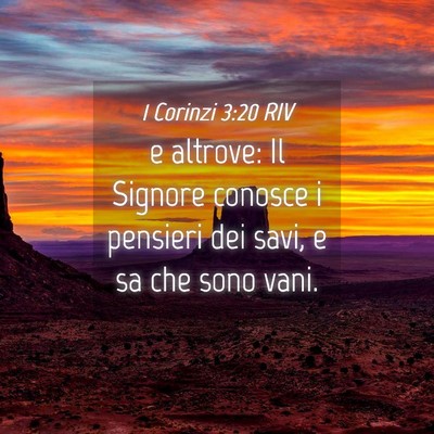 Picture 04 - 1 Corinzi 3:20 RIV - e altrove: Il Signore conosce i pensieri dei - Bible Verse Picture