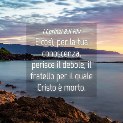 Picture 04 - 1 Corinzi 8:11 RIV - E così, per la tua conoscenza, perisce il - Bible Verse Picture