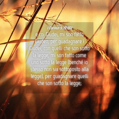Picture 04 - 1 Corinzi 9:20 RIV - e coi Giudei, mi son fatto Giudeo, per guadagnare - Bible Verse Picture