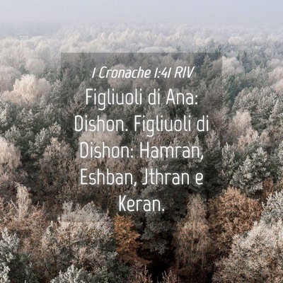 Picture 04 - 1 Cronache 1:41 RIV - Figliuoli di Ana: Dishon. Figliuoli di Dishon: - Bible Verse Picture