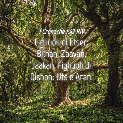 Picture 04 - 1 Cronache 1:42 RIV - Figliuoli di Etser: Bilhan, Zaavan, Jaakan. - Bible Verse Picture