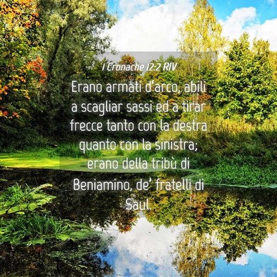 Picture 04 - 1 Cronache 12:2 RIV - Erano armati d’arco, abili a scagliar sassi ed - Bible Verse Picture