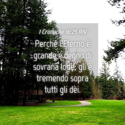 Picture 04 - 1 Cronache 16:25 RIV - Perché l’Eterno è grande e degno di sovrana - Bible Verse Picture