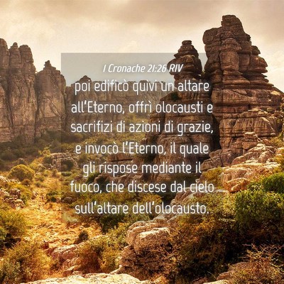 Picture 04 - 1 Cronache 21:26 RIV - poi edificò quivi un altare all’Eterno, offrì - Bible Verse Picture