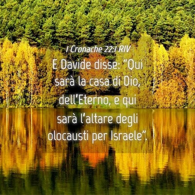 Picture 04 - 1 Cronache 22:1 RIV - E Davide disse: “Qui sarà la casa di Dio, - Bible Verse Picture