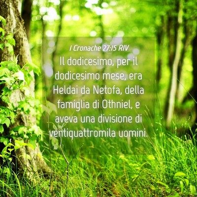 Picture 04 - 1 Cronache 27:15 RIV - Il dodicesimo, per il dodicesimo mese, era Heldai - Bible Verse Picture