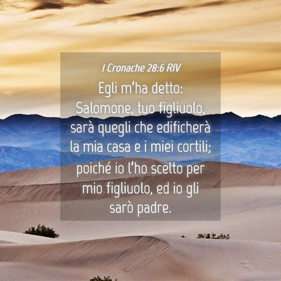 Picture 04 - 1 Cronache 28:6 RIV - Egli m’ha detto: Salomone, tuo figliuolo, sarà - Bible Verse Picture