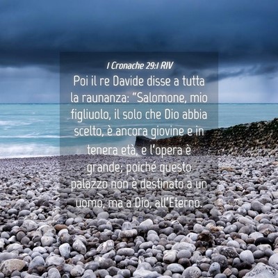 Picture 04 - 1 Cronache 29:1 RIV - Poi il re Davide disse a tutta la raunanza: - Bible Verse Picture