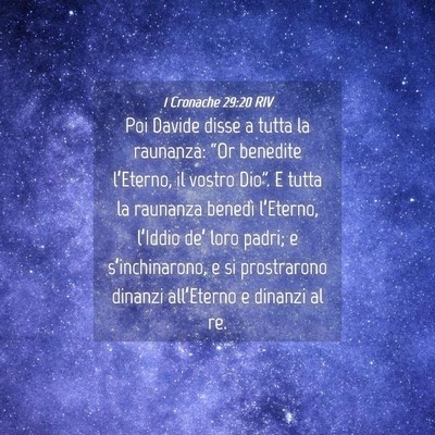 Picture 04 - 1 Cronache 29:20 RIV - Poi Davide disse a tutta la raunanza: “Or - Bible Verse Picture