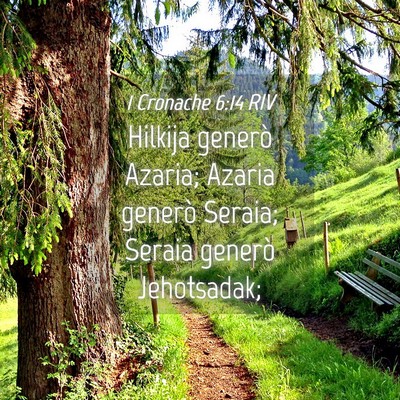Picture 04 - 1 Cronache 6:14 RIV - Hilkija generò Azaria; Azaria generò Seraia; - Bible Verse Picture