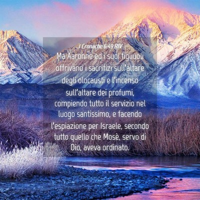 Picture 04 - 1 Cronache 6:49 RIV - Ma Aaronne ed i suoi figliuoli offrivano i - Bible Verse Picture