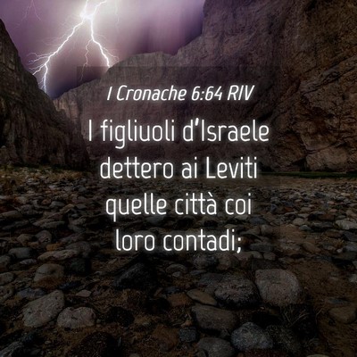 Picture 04 - 1 Cronache 6:64 RIV - I figliuoli d’Israele dettero ai Leviti quelle - Bible Verse Picture