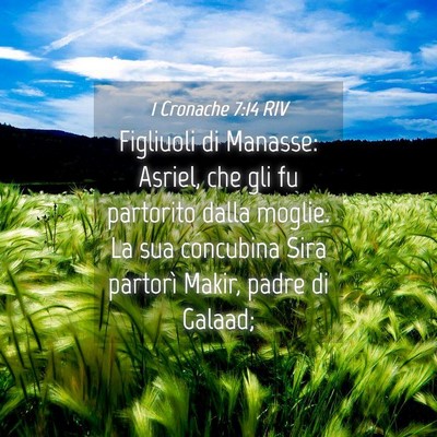 Picture 04 - 1 Cronache 7:14 RIV - Figliuoli di Manasse: Asriel, che gli fu - Bible Verse Picture