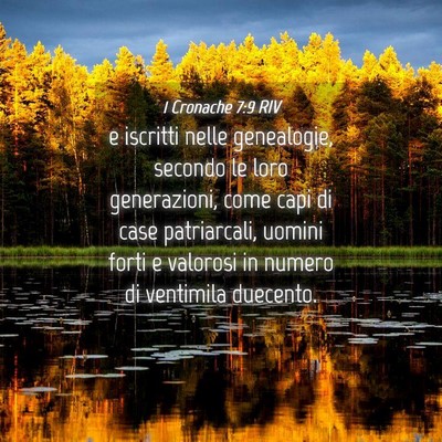 Picture 04 - 1 Cronache 7:9 RIV - e iscritti nelle genealogie, secondo le loro - Bible Verse Picture