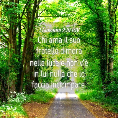 Picture 04 - 1 Giovanni 2:10 RIV - Chi ama il suo fratello dimora nella luce e non - Bible Verse Picture