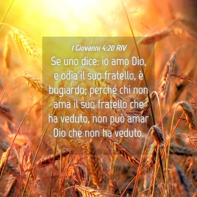 Picture 04 - 1 Giovanni 4:20 RIV - Se uno dice: io amo Dio, e odia il suo fratello, - Bible Verse Picture