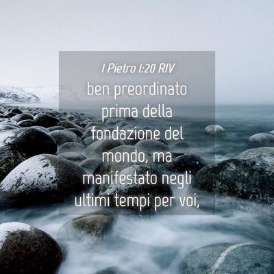Picture 04 - 1 Pietro 1:20 RIV - ben preordinato prima della fondazione del mondo, - Bible Verse Picture
