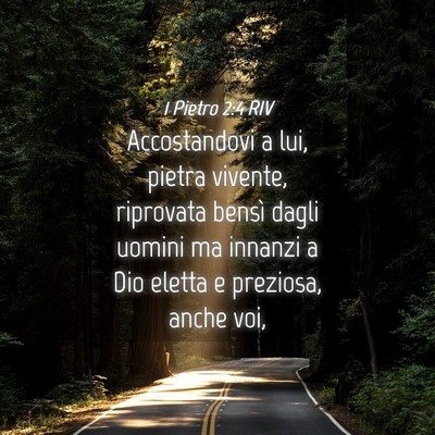 Picture 04 - 1 Pietro 2:4 RIV - Accostandovi a lui, pietra vivente, riprovata - Bible Verse Picture