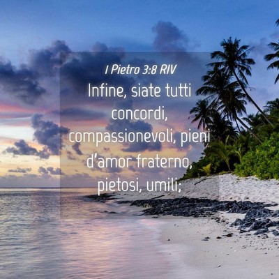 Picture 04 - 1 Pietro 3:8 RIV - Infine, siate tutti concordi, compassionevoli, - Bible Verse Picture