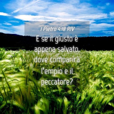 Picture 04 - 1 Pietro 4:18 RIV - E se il giusto è appena salvato, dove comparirà - Bible Verse Picture