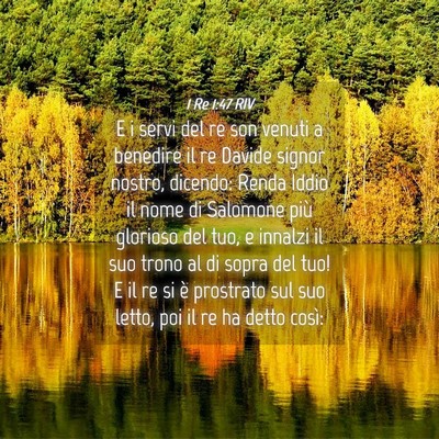 Picture 04 - 1 Re 1:47 RIV - E i servi del re son venuti a benedire il re - Bible Verse Picture