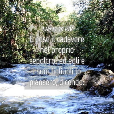 Picture 04 - 1 Re 13:30 RIV - E pose il cadavere nel proprio sepolcro; ed egli - Bible Verse Picture
