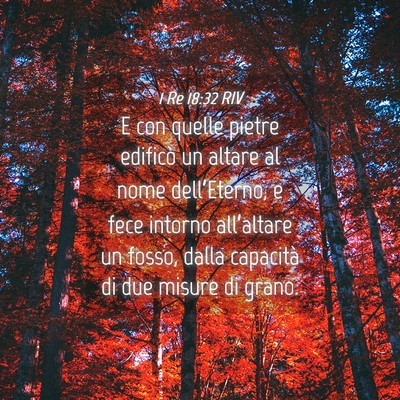 Picture 04 - 1 Re 18:32 RIV - E con quelle pietre edificò un altare al nome - Bible Verse Picture