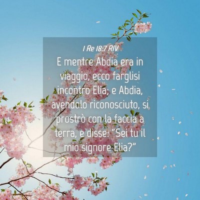 Picture 04 - 1 Re 18:7 RIV - E mentre Abdia era in viaggio, ecco farglisi - Bible Verse Picture