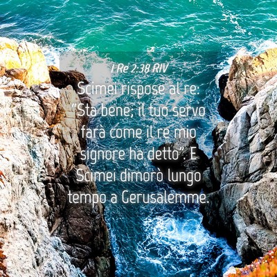 Picture 04 - 1 Re 2:38 RIV - Scimei rispose al re: “Sta bene; il tuo servo - Bible Verse Picture