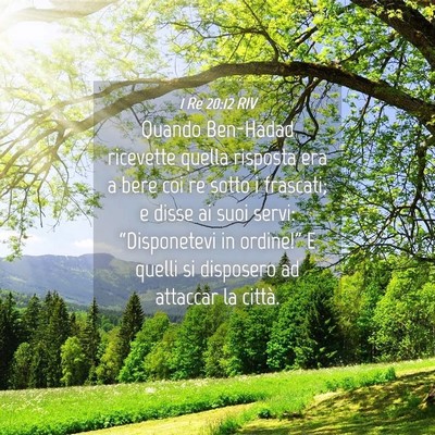 Picture 04 - 1 Re 20:12 RIV - Quando Ben-Hadad ricevette quella risposta era a - Bible Verse Picture