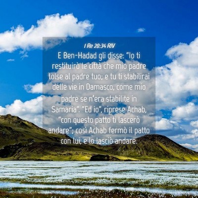 Picture 04 - 1 Re 20:34 RIV - E Ben-Hadad gli disse: “Io ti restituirò le - Bible Verse Picture