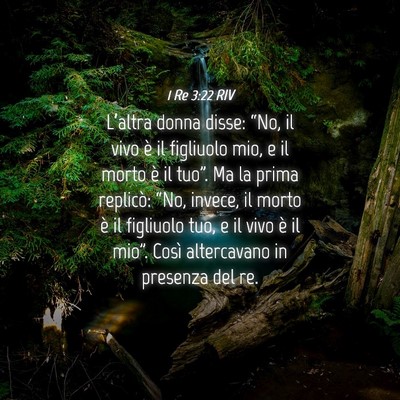 Picture 04 - 1 Re 3:22 RIV - L’altra donna disse: “No, il vivo è il - Bible Verse Picture