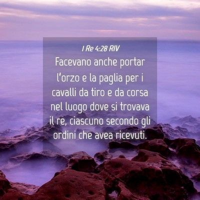 Picture 04 - 1 Re 4:28 RIV - Facevano anche portar l’orzo e la paglia per i - Bible Verse Picture