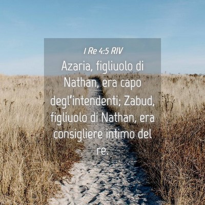 Picture 04 - 1 Re 4:5 RIV - Azaria, figliuolo di Nathan, era capo - Bible Verse Picture