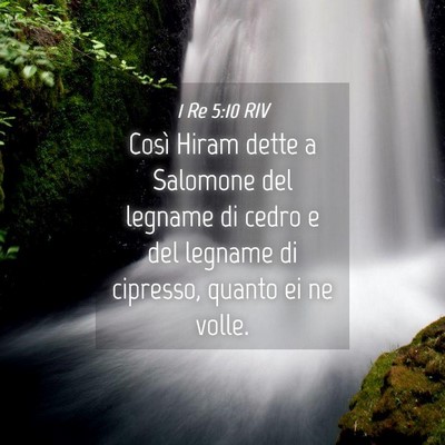 Picture 04 - 1 Re 5:10 RIV - Così Hiram dette a Salomone del legname di cedro - Bible Verse Picture