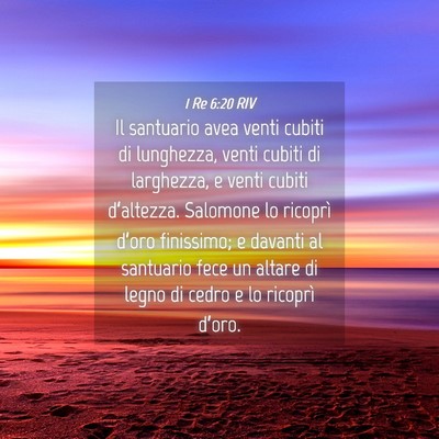 Picture 04 - 1 Re 6:20 RIV - Il santuario avea venti cubiti di lunghezza, - Bible Verse Picture