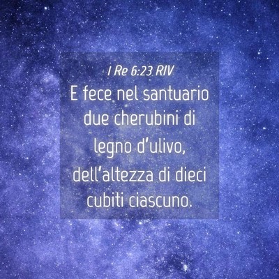 Picture 04 - 1 Re 6:23 RIV - E fece nel santuario due cherubini di legno - Bible Verse Picture