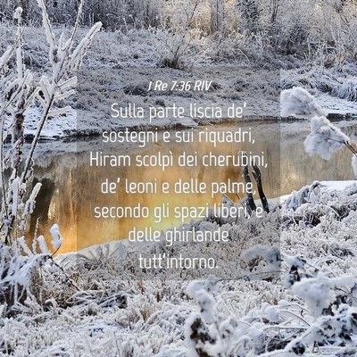 Picture 04 - 1 Re 7:36 RIV - Sulla parte liscia de’ sostegni e sui riquadri, - Bible Verse Picture