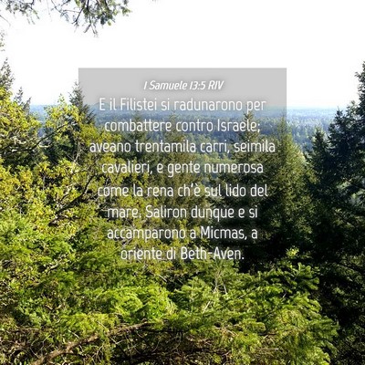 Picture 04 - 1 Samuele 13:5 RIV - E il Filistei si radunarono per combattere contro - Bible Verse Picture